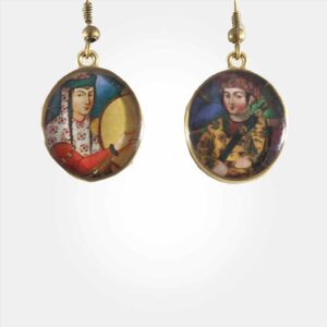 Hand Painted Persian Portrait Earrings