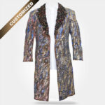 Hand Painted Long Men's Trench Coat - By Tarik Mendes