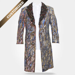 Hand Painted Long Men's Trench Coat - By Tarik Mendes