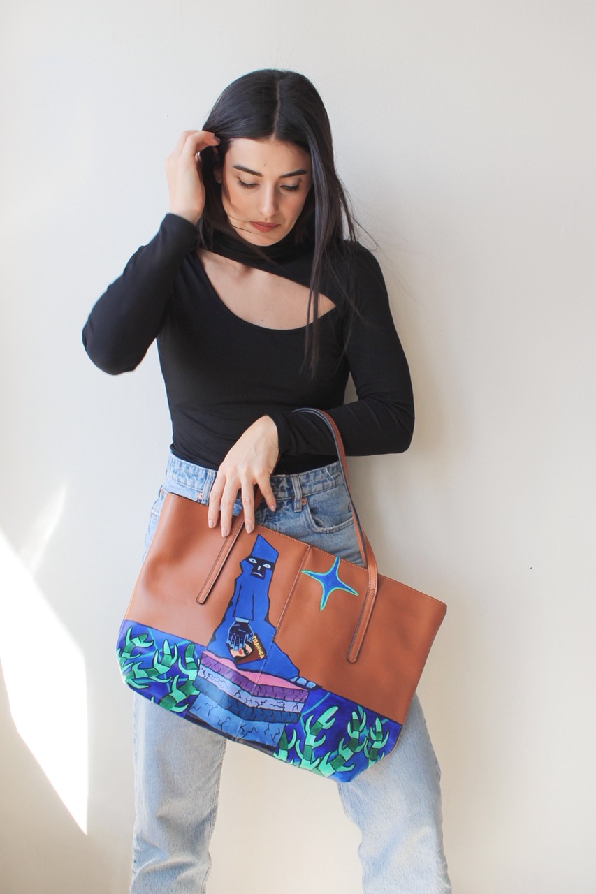 wearable art hand painted bag night in paris handbag by tom prinsell telamoda1 large wearable art hand painted bag night in paris handbag by tom prinsell telamoda1 large