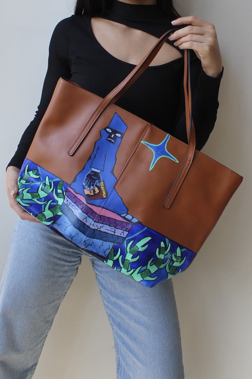 wearable art hand painted bag night in paris handbag by tom prinsell telamoda3 large wearable art hand painted bag night in paris handbag by tom prinsell telamoda3 large