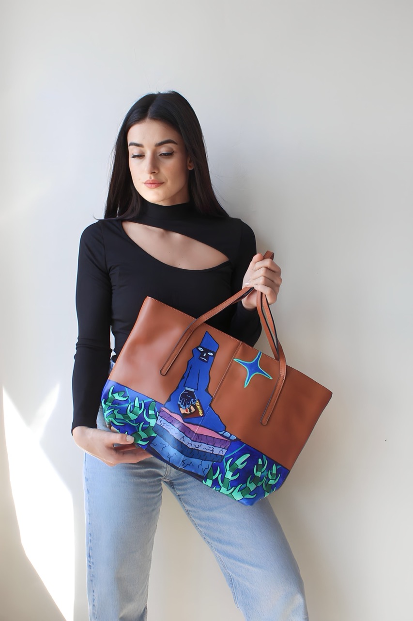 wearable art hand painted bag night in paris handbag by tom prinsell telamoda5 large wearable art hand painted bag night in paris handbag by tom prinsell telamoda5 large