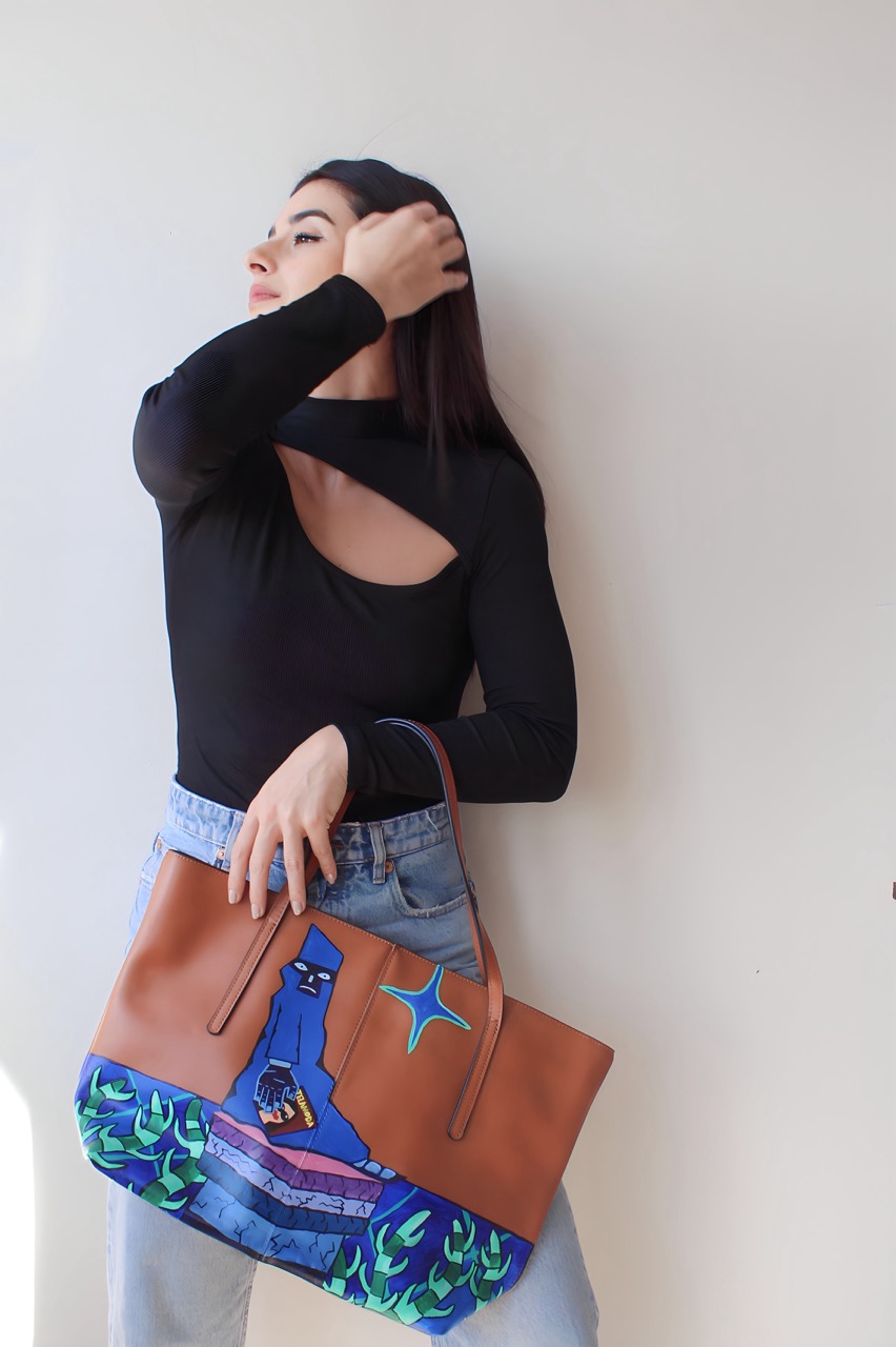 wearable art hand painted bag night in paris handbag by tom prinsell telamoda6 large wearable art hand painted bag night in paris handbag by tom prinsell telamoda6 large