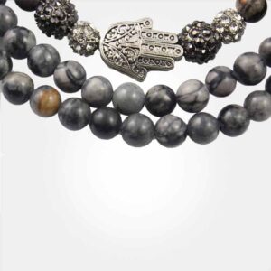 Black Hamsa Stones Bracelet
