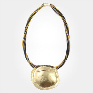 Gold & Black Piano Wire Necklace