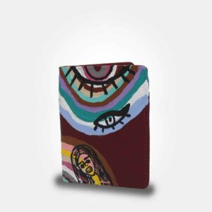 WEARABLE ART HAND PAINTED Wallet - Wild Eyes - By Question Mark