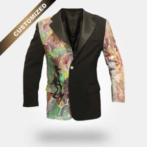 WEARABLE ART HAND PAINTED Tuxedo Jacket - Vico - By Tarik Mendes (Customized Order Only)