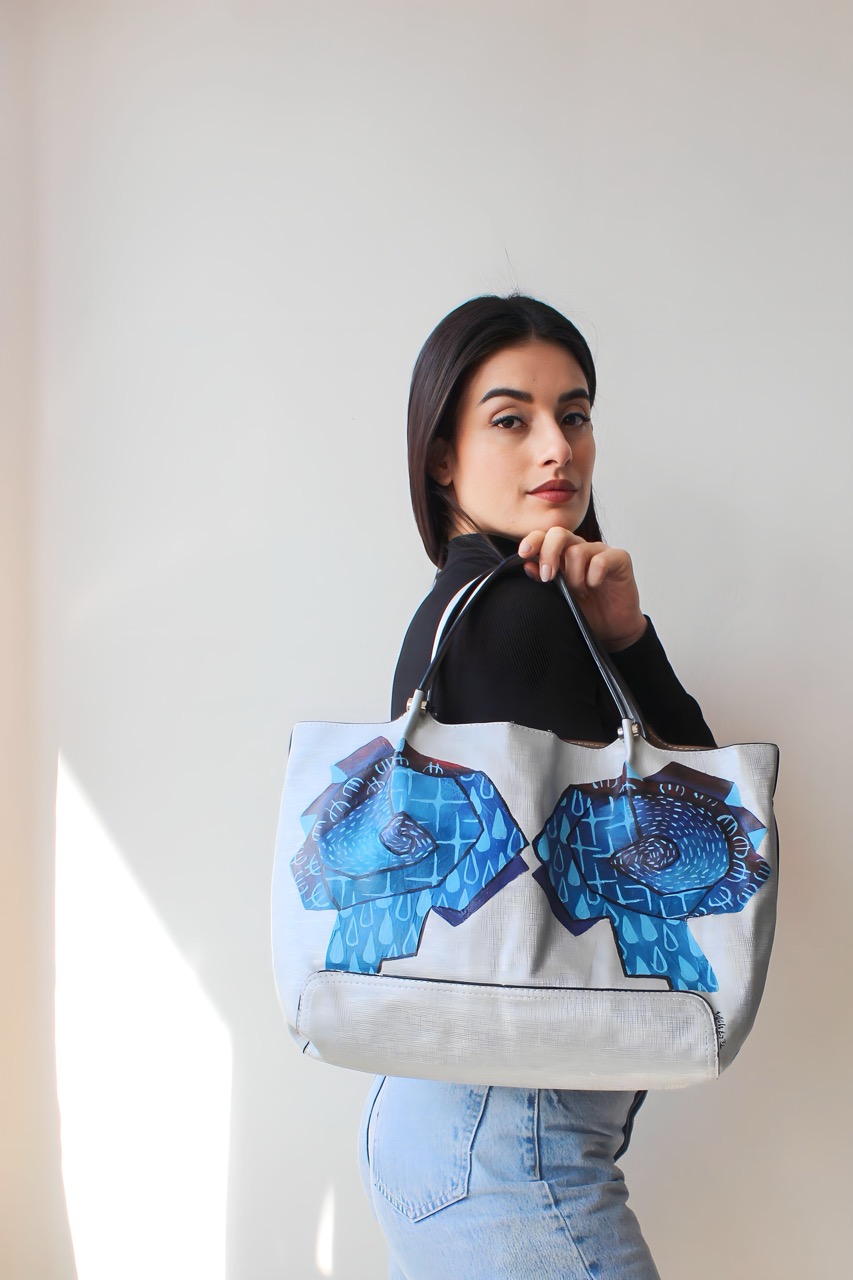 wearable art hand painted bag midnight by tom prinsell 2 large wearable art hand painted bag midnight by tom prinsell 2 large