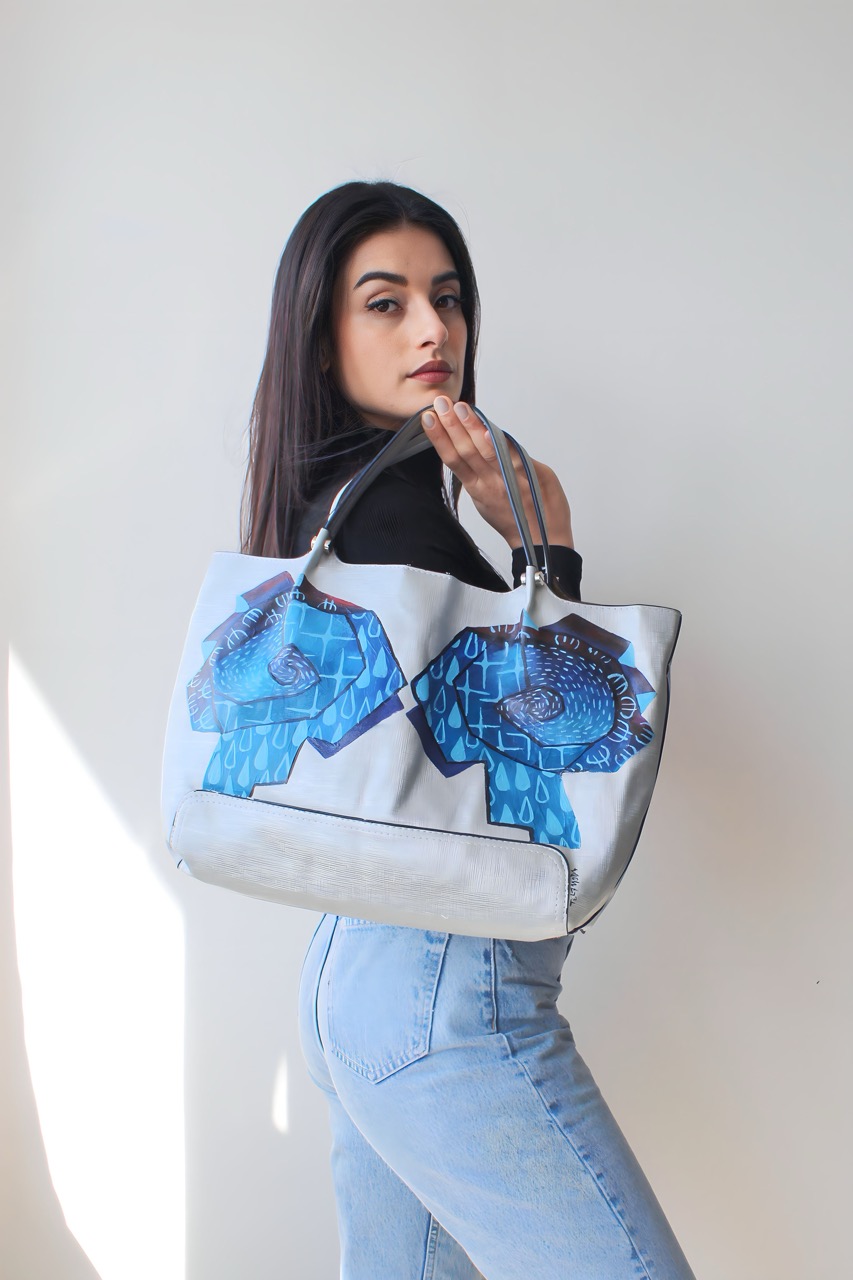 wearable art hand painted bag midnight by tom prinsell 4 large wearable art hand painted bag midnight by tom prinsell 4 large