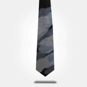 WEARABLE ART HAND PAINTED Tie - Hidden Faces - By Tarik Mendes