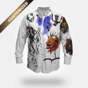 WEARABLE ART HAND PAINTED Tuxedo Shirt - Lorenzo - By Tarik Mendes (Customized Order Only)