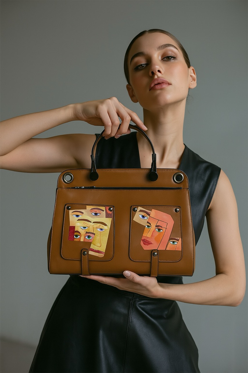 wearable art hand painted bag faces | by tom prinsell for telamoda 5 large wearable art hand painted bag faces | by tom prinsell for telamoda 5 large