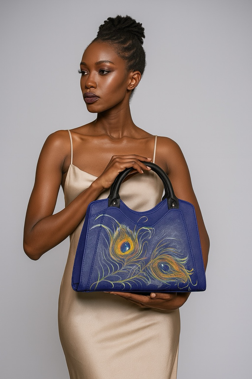 wearable art hand painted handbag blue peacock by flavia de paula telamoda 6 large wearable art hand painted handbag blue peacock by flavia de paula telamoda 6 large