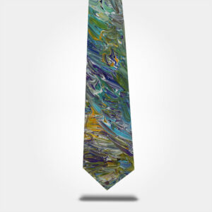 WEARABLE ART HAND PAINTED Tie - River - By Tarik Mendes