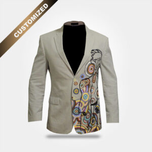 WEARABLE ART HAND PAINTED Blazer - Endless Circles- By Question Mark