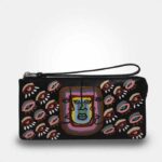 WEARABLE ART HAND PAINTED Wallet - Eyes on The Wall - By Question Mark