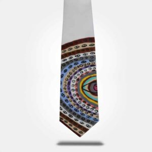 WEARABLE ART HAND PAINTED Tie -Half Pupil - By Question Mark