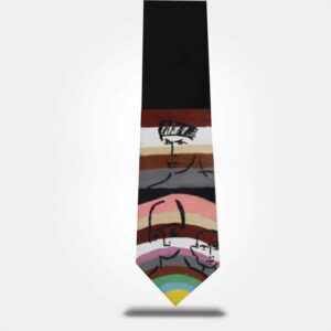 WEARABLE ART HAND PAINTED Tie - Starring Eyes - By Question Mark