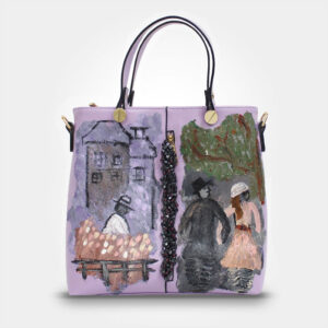 WEARABLE ART HAND PAINTED Handbag- French Garden - By Question Mark