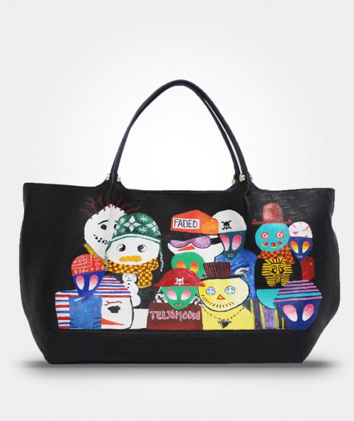 HAND PAINTED LEATHER TOTE