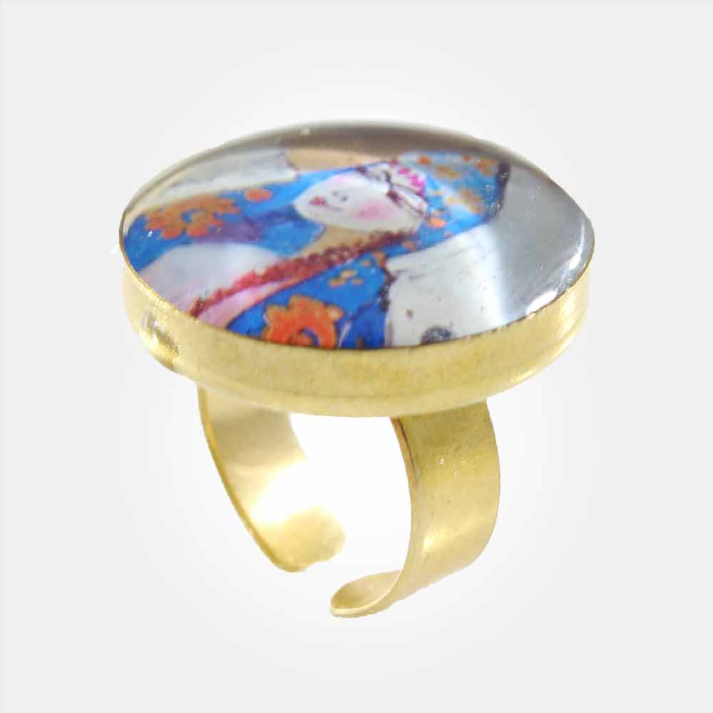 persian hand painted ring