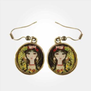 Hand Painted Persian Woman Earrings