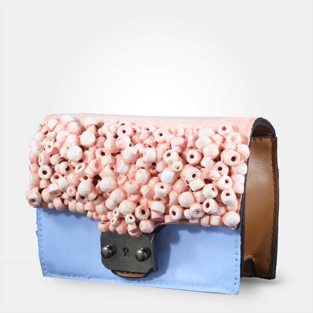 Pink Sculpture Painted Clutch - By Tarik Mendes Pink Sculpture Painted Clutch - By Tarik Mendes