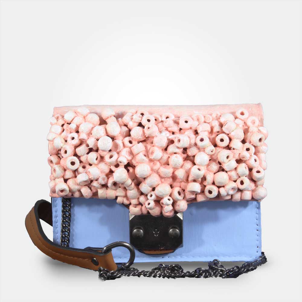 Pink Sculpture Painted Clutch - By Tarik Mendes Pink Sculpture Painted Clutch - By Tarik Mendes
