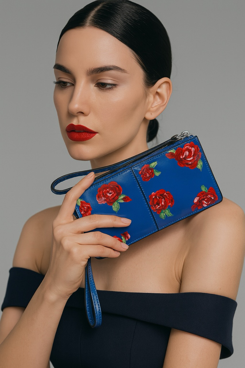 wearable art hand painted wallet red roses by gioromo flowers telamoda1 wearable art hand painted wallet red roses by gioromo flowers telamoda1