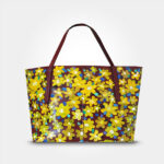 WEARABLE ART HAND PAINTED Tote - Flower - By Gioromo