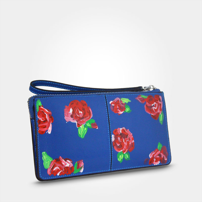 gioromowallet1 WEARABLE ART HAND PAINTED Wallet -Red Roses - By Gioromo - Image 3