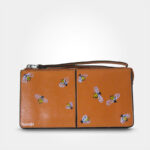 WEARABLE ART HAND PAINTED Wallet - Bees - By Gioromo