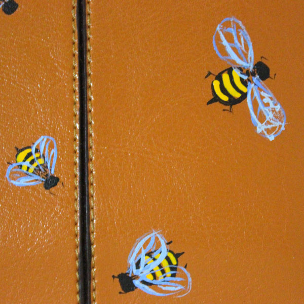 gioromowalletbee1 WEARABLE ART HAND PAINTED Wallet - Bees - By Gioromo - Image 5
