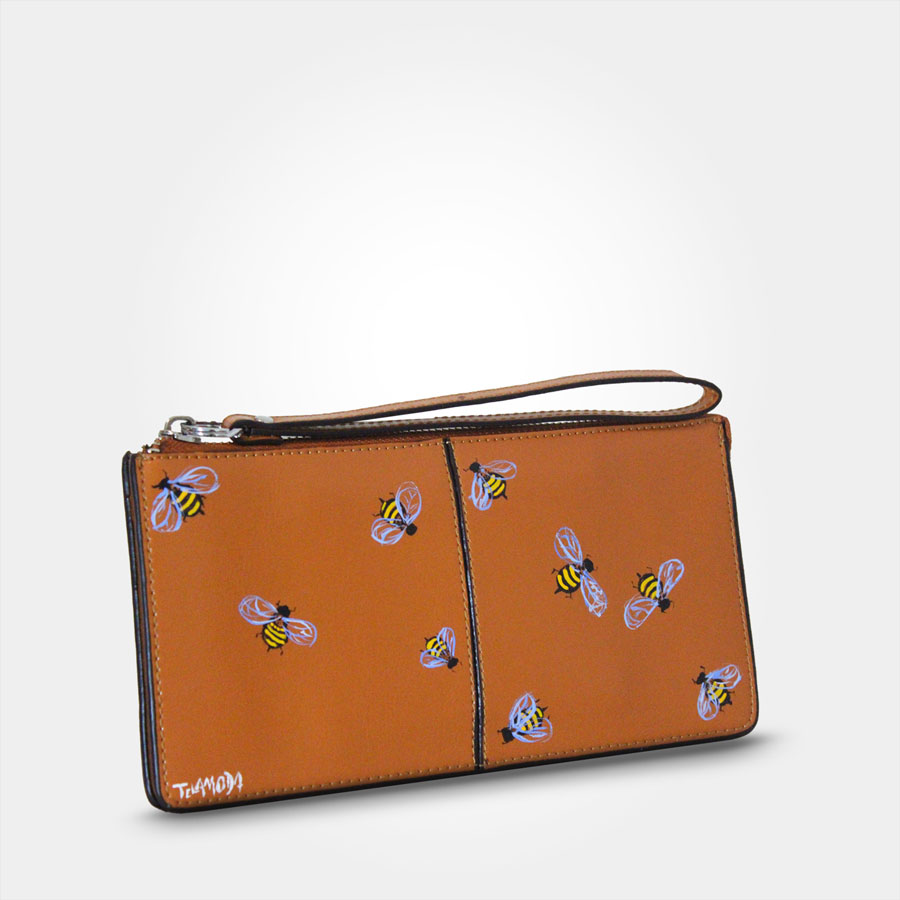 gioromowalletbee2 WEARABLE ART HAND PAINTED Wallet - Bees - By Gioromo - Image 4