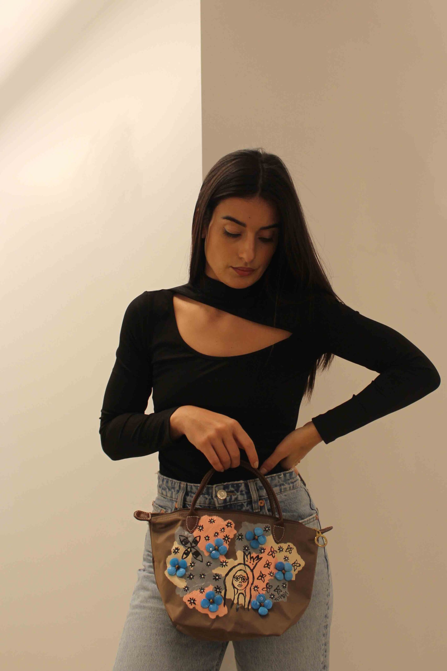 Tarik-Mendes-HandBag-TelaModa-Wearable-Art-handbag WEARABLE ART HAND PAINTED Kid's Bag - Princess - By Tarik Mendes - Image 2