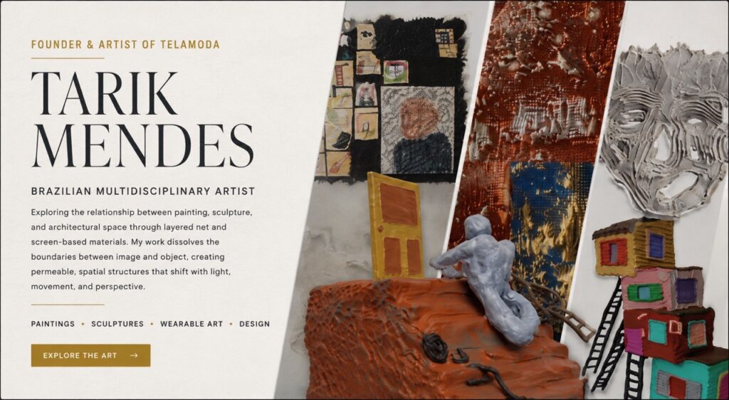 Tarik Mendes | Founder & Artist of TelaModa tarik mendes art page png large
