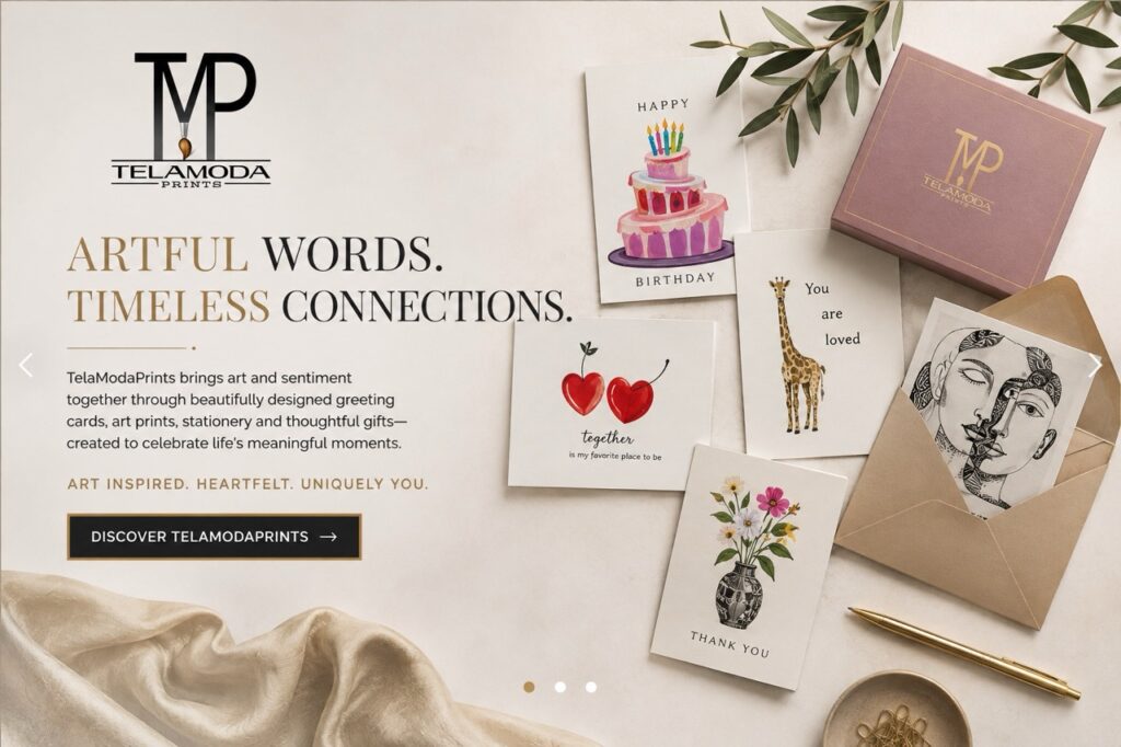 TelaModaPrints Stationery tarik mendes & telamodaprints | art inspired stationery large